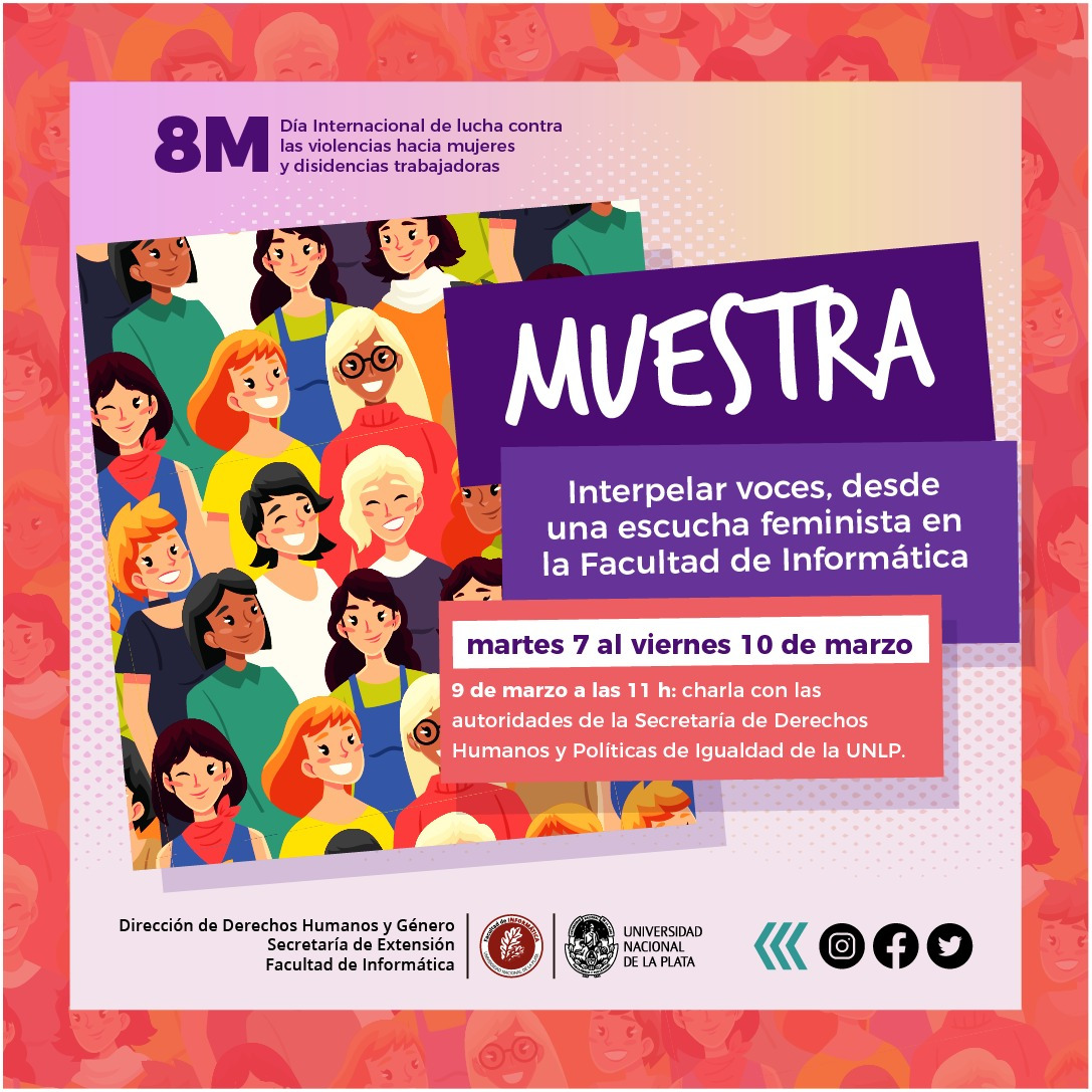 8M “Día Internacional de lucha contra las violencias hacia mujeres y disidencias trabajadoras”    Muestra: Interpelar voces, de