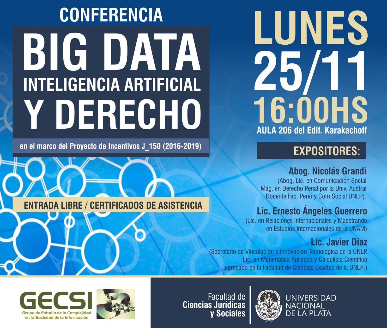 Big.Data, AI y Derecho - Lunes 25/11 16 hs!